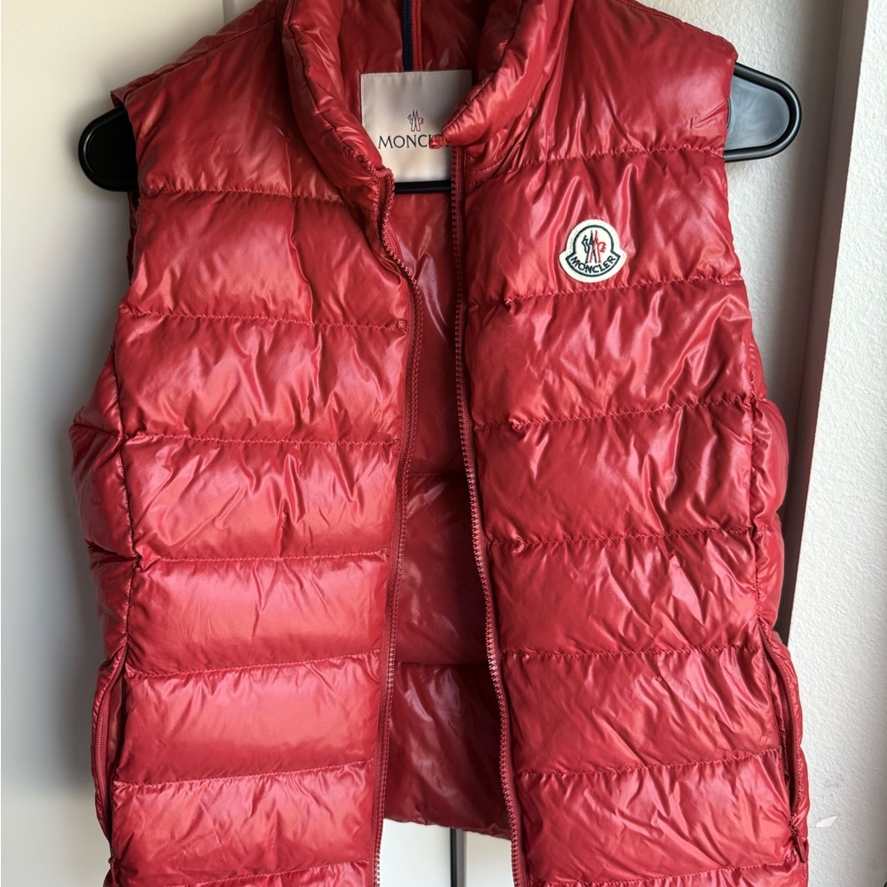 Moncler Women Red Down Puffer Vest